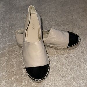 Two Tone Espadrille Shoe coco toe cap